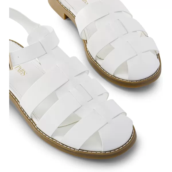 imageDREAM PAIRS Womens Fisherman Gladiator Woven Flat Sandals for SummerWhitepu