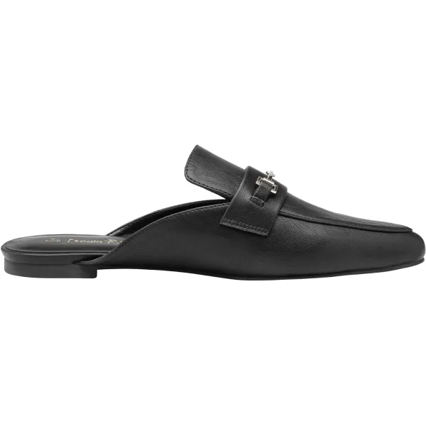 imageDREAM PAIRS Womens Flat Mules Buckle Pointed Toe Backless Slip on Slides Loafer ShoesBlackPu