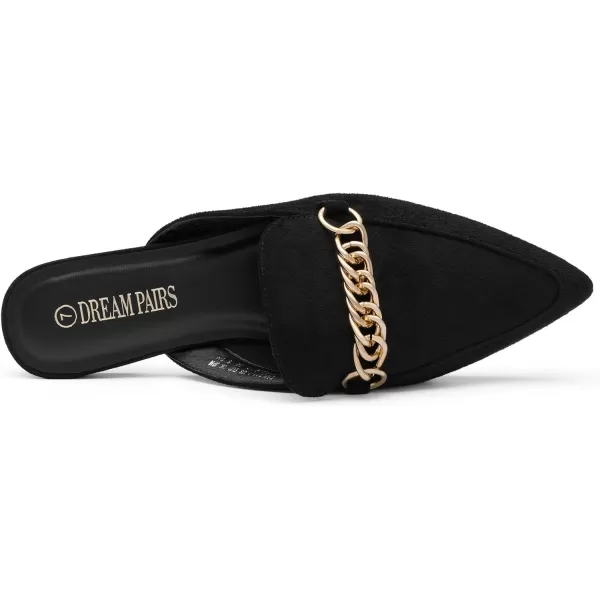 imageDREAM PAIRS Womens Flat Mules Pointed Toe Backless Loafer ShoesBlack1