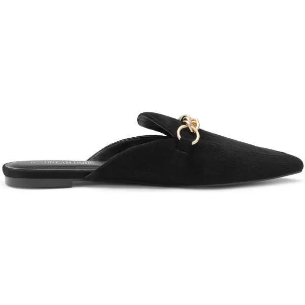 imageDREAM PAIRS Womens Flat Mules Pointed Toe Backless Loafer ShoesBlack1