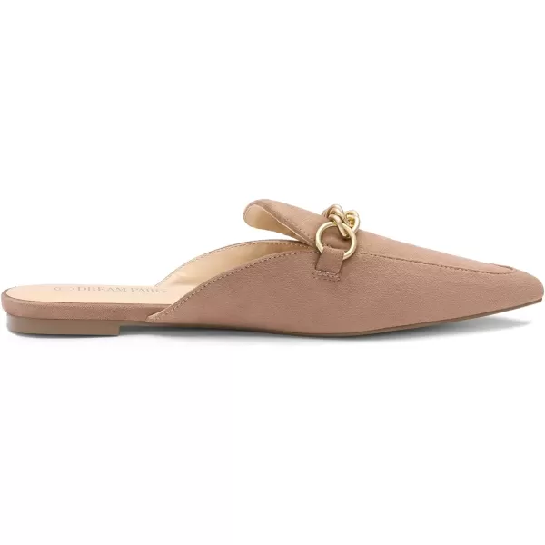 imageDREAM PAIRS Womens Flat Mules Pointed Toe Backless Loafer ShoesKhaki