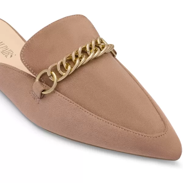 imageDREAM PAIRS Womens Flat Mules Pointed Toe Backless Loafer ShoesKhaki