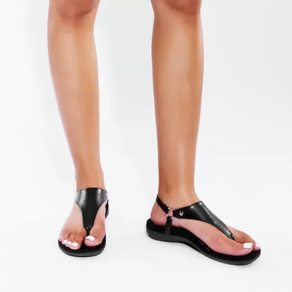 imageDREAM PAIRS Womens Flat Sandals Arch Support Orthopedic Comfortable Soft Cushion Summer TStrap Walking Thong SandalsAll Black