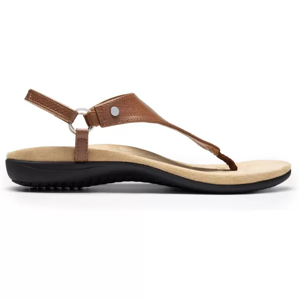 imageDREAM PAIRS Womens Flat Sandals Arch Support Orthopedic Comfortable Soft Cushion Summer TStrap Walking Thong SandalsBrown