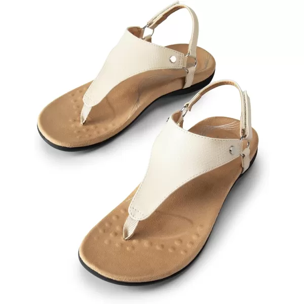 imageDREAM PAIRS Womens Flat Sandals Arch Support Orthopedic Comfortable Soft Cushion Summer TStrap Walking Thong SandalsNude