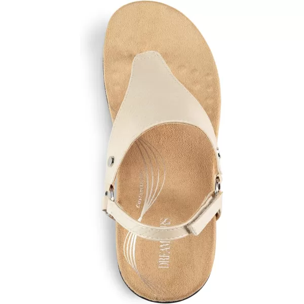 imageDREAM PAIRS Womens Flat Sandals Arch Support Orthopedic Comfortable Soft Cushion Summer TStrap Walking Thong SandalsNude