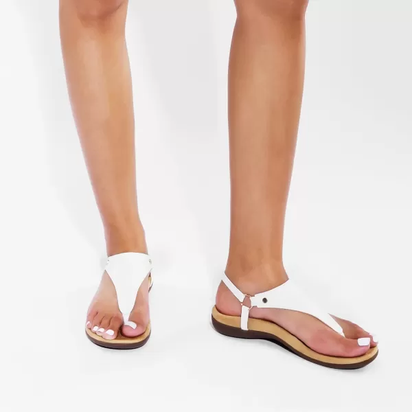 imageDREAM PAIRS Womens Flat Sandals Arch Support Orthopedic Comfortable Soft Cushion Summer TStrap Walking Thong SandalsWhite