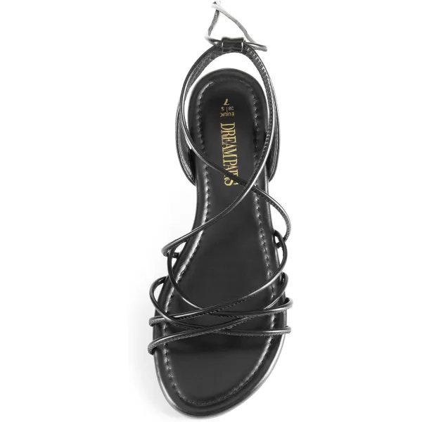 imageDREAM PAIRS Womens Flat Sandals Strappy Comfortable Dressy Summer LaceUp Gladiator SandalsBlack