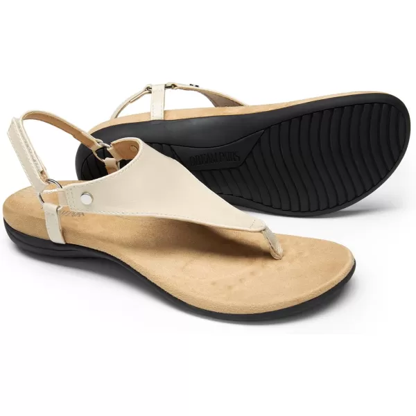 imageDREAM PAIRS Womens Flat Sandals Walking Sandals with Concealed Orthotic Arch SupportNude
