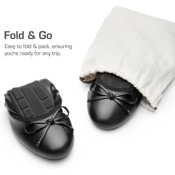 imageDREAM PAIRS Womens Flats Foldable Ballet Flats for Women Bowknot Round Toe Comfort Light Weight SlipOn Dress ShoesBlack