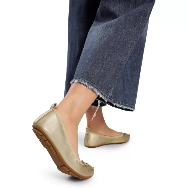 imageDREAM PAIRS Womens Flats Foldable Ballet Flats for Women Bowknot Round Toe Comfort Light Weight SlipOn Dress ShoesGold