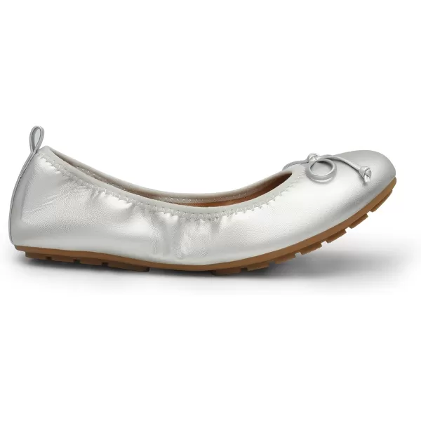 imageDREAM PAIRS Womens Flats Foldable Ballet Flats for Women Bowknot Round Toe Comfort Light Weight SlipOn Dress ShoesSilver
