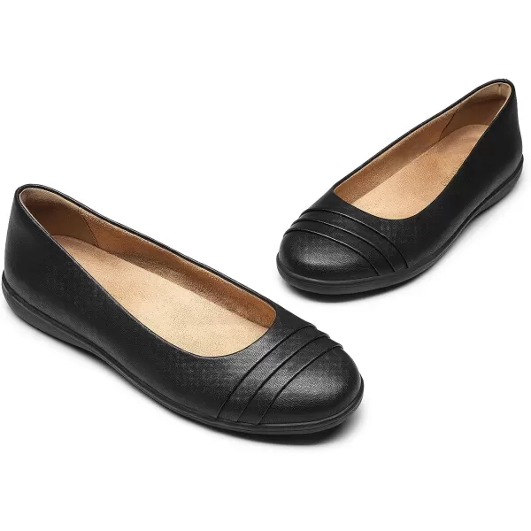 imageDREAM PAIRS Womens Flats with Arch Support Ballet Flats for Women Dressy Comfortable Round Toe amp Slip On Office ShoesBlack