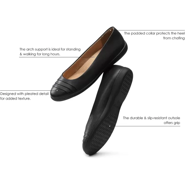 imageDREAM PAIRS Womens Flats with Arch Support Ballet Flats for Women Dressy Comfortable Round Toe amp Slip On Office ShoesBlack
