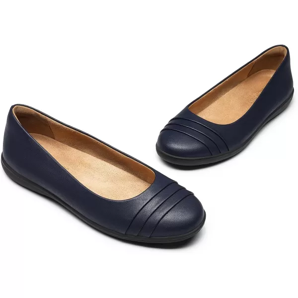 imageDREAM PAIRS Womens Flats with Arch Support Ballet Flats for Women Dressy Comfortable Round Toe amp Slip On Office ShoesNavy