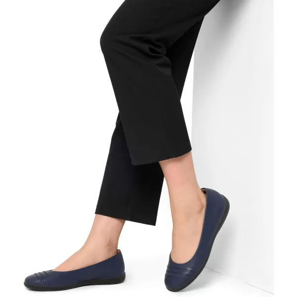 imageDREAM PAIRS Womens Flats with Arch Support Ballet Flats for Women Dressy Comfortable Round Toe amp Slip On Office ShoesNavy