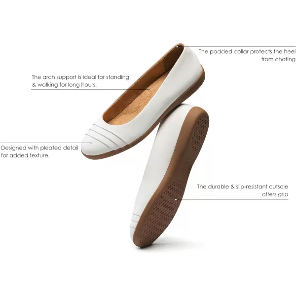 imageDREAM PAIRS Womens Flats with Arch Support Ballet Flats for Women Dressy Comfortable Round Toe amp Slip On Office ShoesWhite