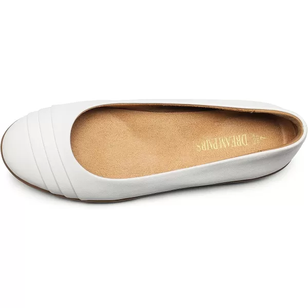 imageDREAM PAIRS Womens Flats with Arch Support Ballet Flats for Women Dressy Comfortable Round Toe amp Slip On Office ShoesWhite