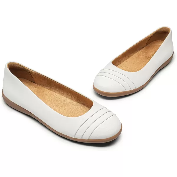 imageDREAM PAIRS Womens Flats with Arch Support Ballet Flats for Women Dressy Comfortable Round Toe amp Slip On Office ShoesWhite