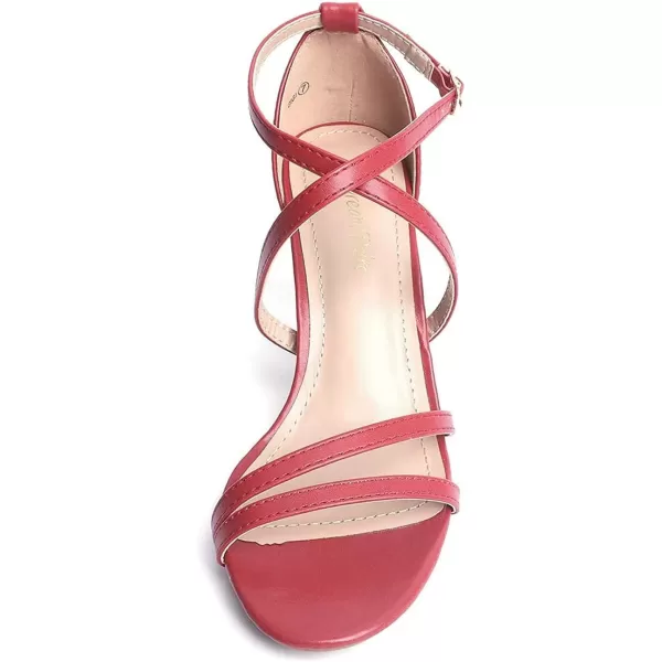 imageDREAM PAIRS Womens GIGI Fashion Stilettos Open Toe Pump Heel SandalsRed Pu