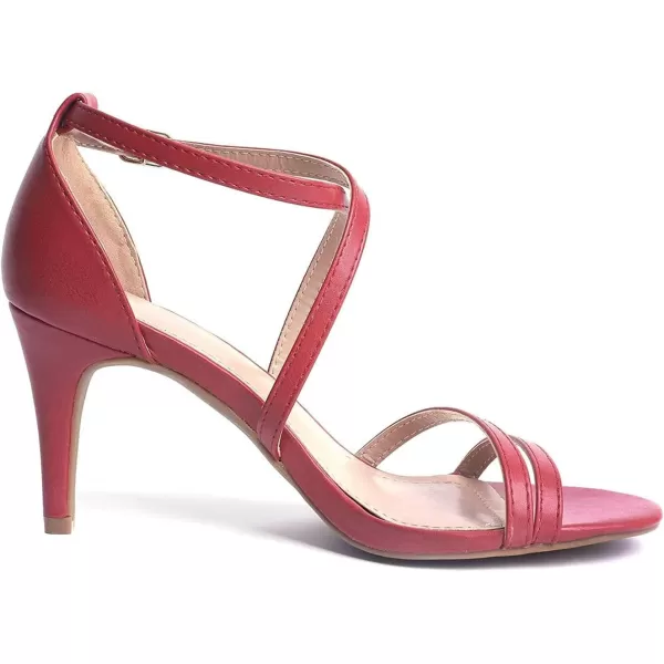 imageDREAM PAIRS Womens GIGI Fashion Stilettos Open Toe Pump Heel SandalsRed Pu