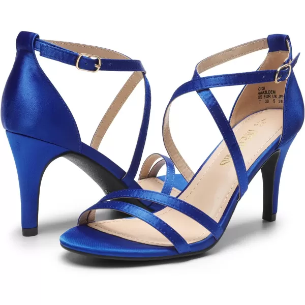 imageDREAM PAIRS Womens GIGI Fashion Stilettos Open Toe Pump Heel SandalsRoyal Bluesatin