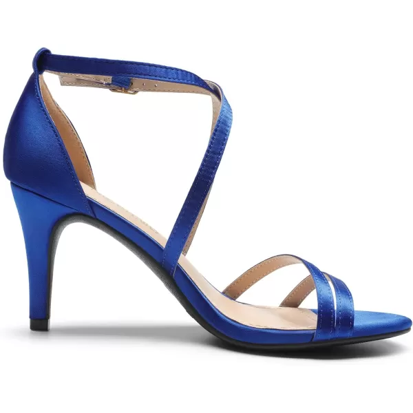 imageDREAM PAIRS Womens GIGI Fashion Stilettos Open Toe Pump Heel SandalsRoyal Bluesatin