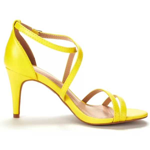 imageDREAM PAIRS Womens GIGI Fashion Stilettos Open Toe Pump Heel SandalsYellow Pu