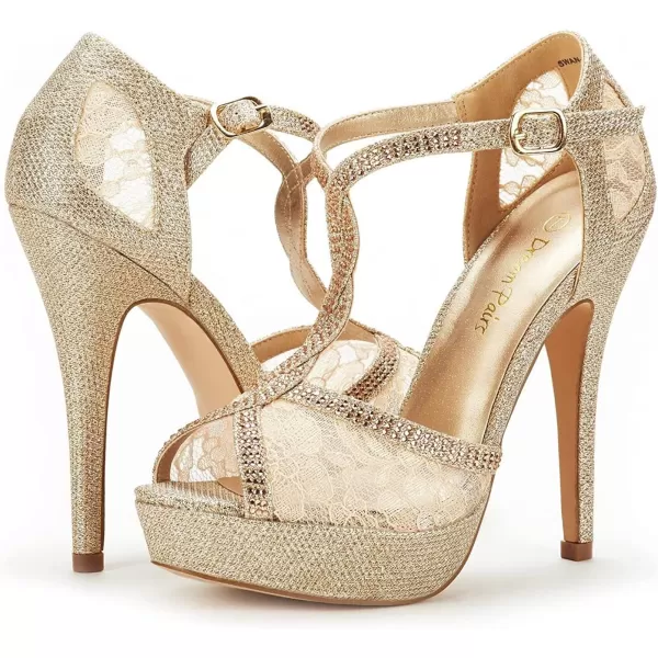 imageDREAM PAIRS Womens Heeled Sandals PumpGold