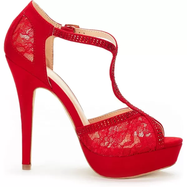 imageDREAM PAIRS Womens Heeled Sandals PumpRed