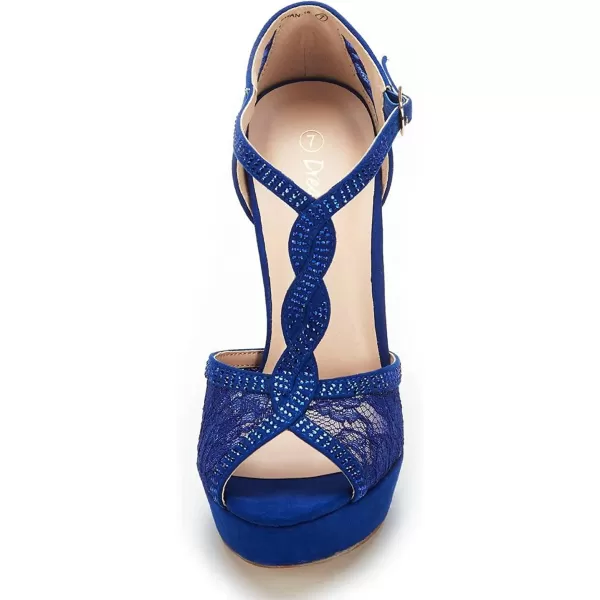 imageDREAM PAIRS Womens Heeled Sandals PumpRoyal Blue