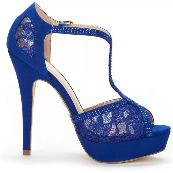 imageDREAM PAIRS Womens Heeled Sandals PumpRoyal Blue
