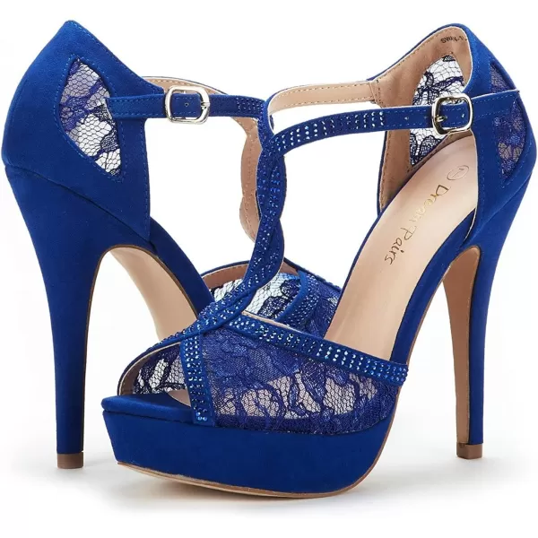 imageDREAM PAIRS Womens Heeled Sandals PumpRoyal Blue