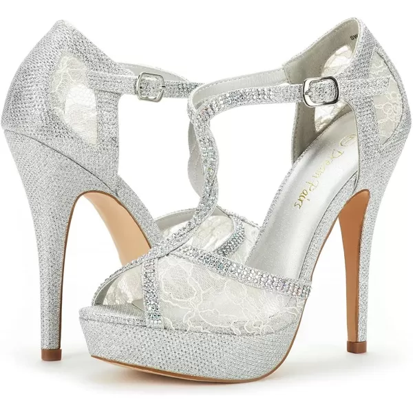 imageDREAM PAIRS Womens Heeled Sandals PumpSilver