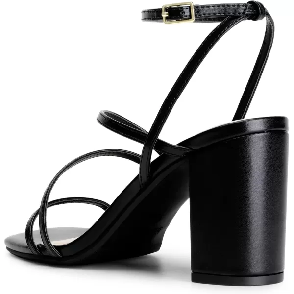 imageDREAM PAIRS Womens Heels Chunky Block Strappy Square Open Toe Ankle Buckle Heeled Sandals Wedding Party Dress ShoesBlack
