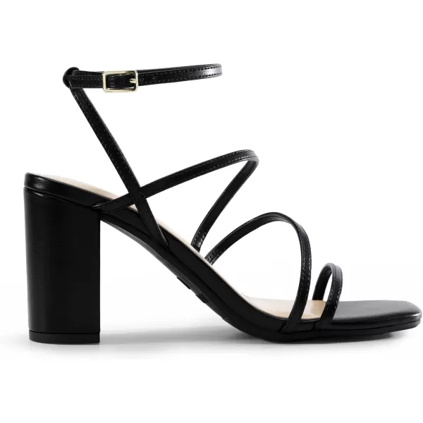 imageDREAM PAIRS Womens Heels Chunky Block Strappy Square Open Toe Ankle Buckle Heeled Sandals Wedding Party Dress ShoesBlack