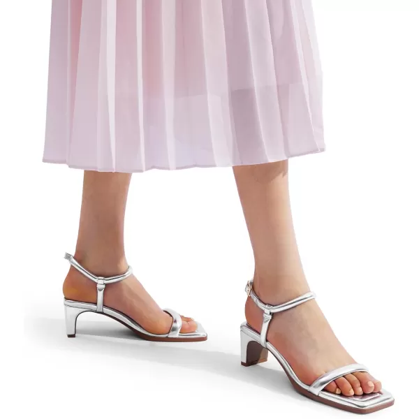 imageDREAM PAIRS Womens Heels Open Toe Ankle Strap Square Cute Wedding Party Sandal Comfort Dress ShoesSilver