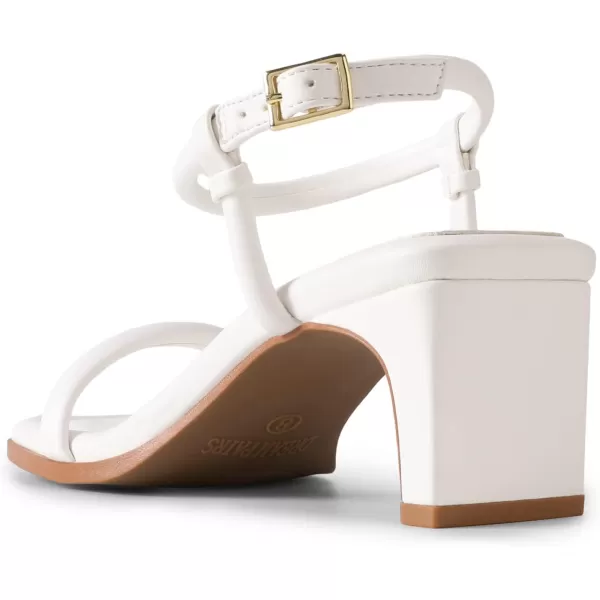imageDREAM PAIRS Womens Heels Open Toe Ankle Strap Square Cute Wedding Party Sandal Comfort Dress ShoesWhite
