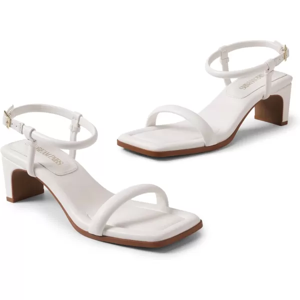 imageDREAM PAIRS Womens Heels Open Toe Ankle Strap Square Cute Wedding Party Sandal Comfort Dress ShoesWhite