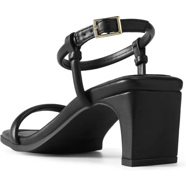 imageDREAM PAIRS Womens Heels Open Toe Ankle Strap Square Cute Wedding Party Sandals Comfort Dress ShoesBlack