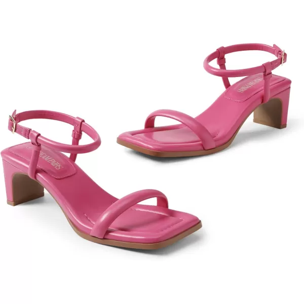 imageDREAM PAIRS Womens Heels Open Toe Ankle Strap Square Cute Wedding Party Sandals Comfort Dress ShoesHot Pink