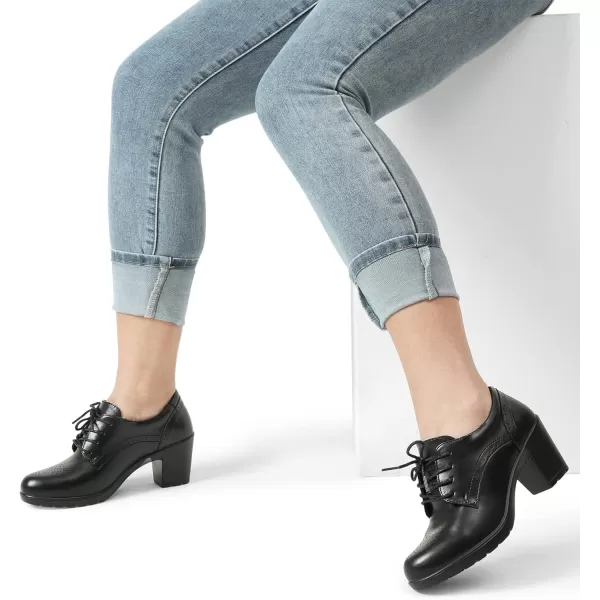 imageDREAM PAIRS Womens Heels Pointed Toe High Chunky Oxfords ShoesBlackpu