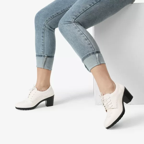 imageDREAM PAIRS Womens Heels Pointed Toe High Chunky Oxfords ShoesWhitepu