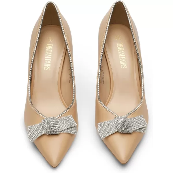 imageDREAM PAIRS Womens Heels Pointed Toe Pump Shoes for WomenNudepu