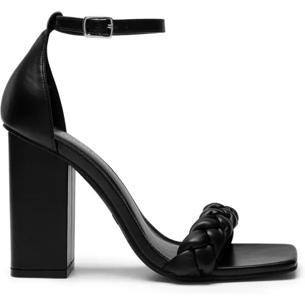 imageDREAM PAIRS Womens Heels for Women Braided Open Toe Ankle Strap High Block Chunky Heel Sandals Party Wedding Dress Pumps ShoesBlack