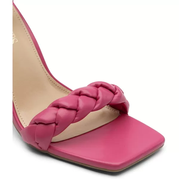 imageDREAM PAIRS Womens Heels for Women Braided Open Toe Ankle Strap High Block Chunky Heel Sandals Party Wedding Dress Pumps ShoesHot Pink