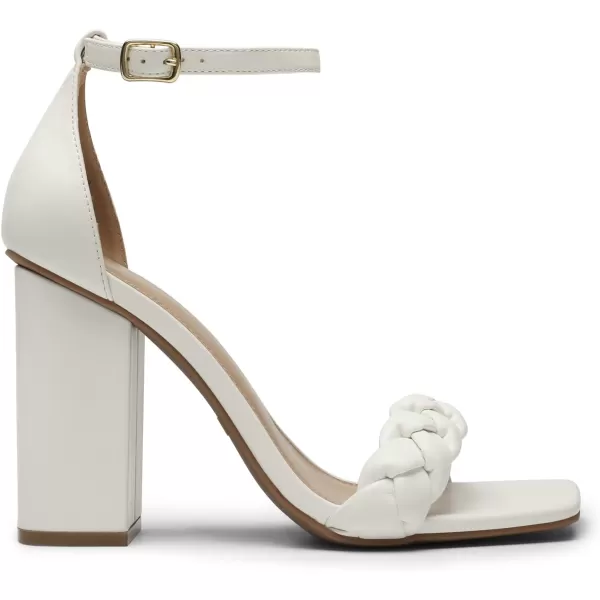 imageDREAM PAIRS Womens Heels for Women Braided Open Toe Ankle Strap High Block Chunky Heel Sandals Party Wedding Dress Pumps ShoesWhite