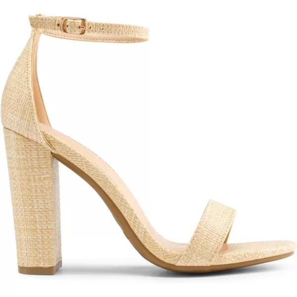 imageDREAM PAIRS Womens HiChunk High Heel Pump SandalsApricotwoven