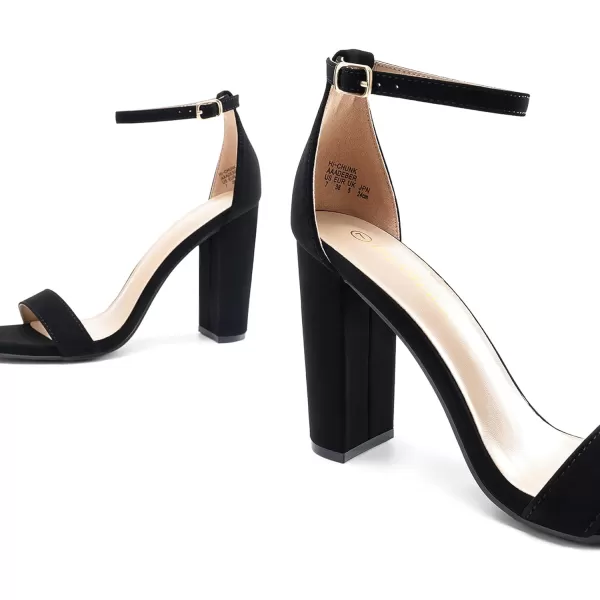 imageDREAM PAIRS Womens HiChunk High Heel Pump SandalsBlack Nubuck