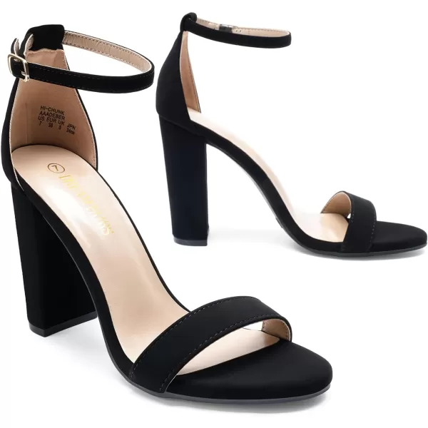 imageDREAM PAIRS Womens HiChunk High Heel Pump SandalsBlack Nubuck